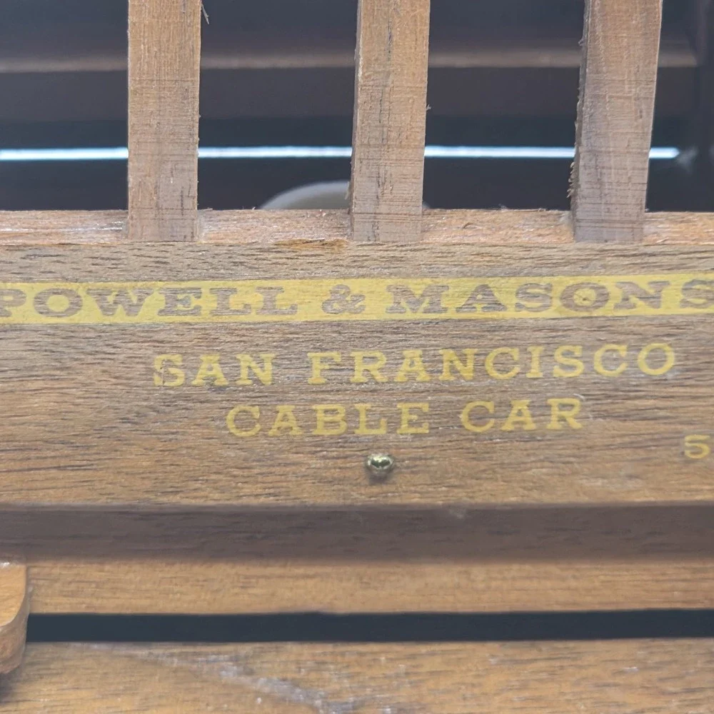VTG MCM Wood San Francisco Cable Car Lamp Powell & Mason 505 Night Light Working
